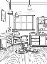 Barber Coloring Page Image  Premium AI Generated sketch template