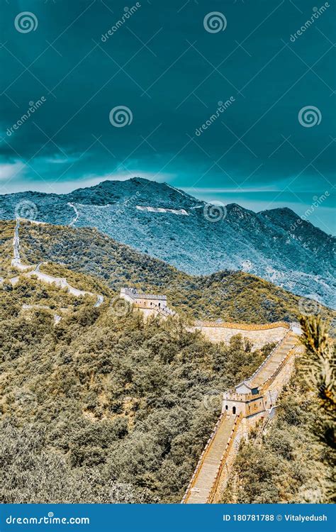 Great Wall of China, Section Stock Photo - Image of asia, greatwall: 180781788
