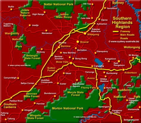 Map Of Southern Highlands - Zip Code Map