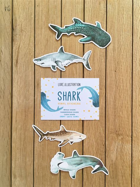 Shark Stickers Vinyl Stickers Shark Ocean life Plastic | Etsy