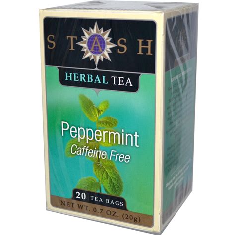 Stash Tea, Premium Peppermint Herbal Tea, Caffeine Free, 20 Tea Bags, 0.7 oz (20 g) - iHerb.com