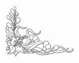 Flower Corner Borders Coloring Page Pages sketch template