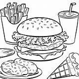 Vibrant Coloring Book Juicy Burger Crispy Fries And Refreshing Soft  sketch template