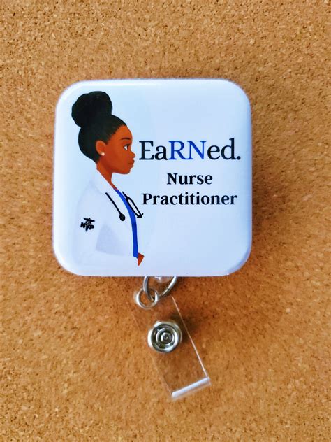 Nurse Practitioner Art Retractable Badge Buddy, Advanced Practice Badge ID Holder, African ...