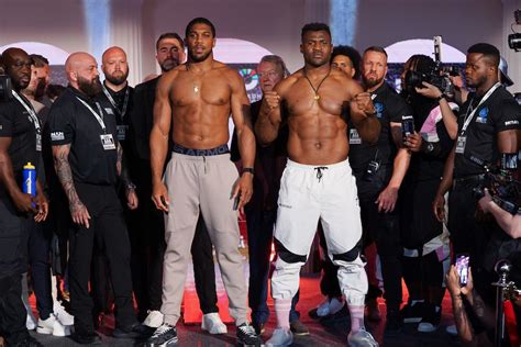 Photos: Anthony Joshua vs. Francis Ngannou weigh-ins…