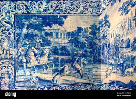 Sintra National Palace, Azulejos fresco, Blazons Hall, Sintra, Lisbon ...