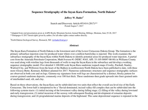 (PDF) Sequence stratigraphy of the Inyan Kara Formation, North Dakota