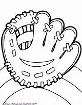 Baseball Glove Coloring Softball Clipart Pages Drawing Outline Template  sketch template