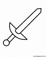 Coloring Pages Sword sketch template