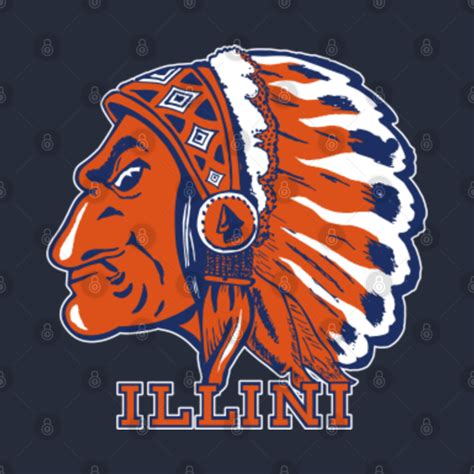 Vintage Chief Illiniwek artwork - Illinois - T-Shirt | TeePublic