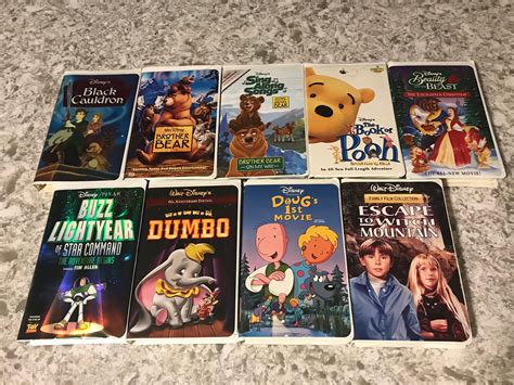 Vintage Walt Disney Movie Lot VHS Bambi 102 Dalmations Black Cauldron ...