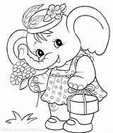 Free Elephant Coloring Pages For Kids sketch template