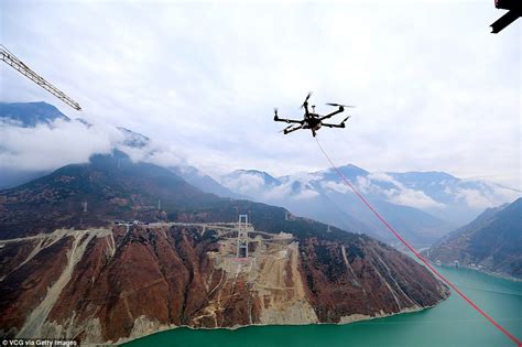 China uses drone to build £120mn bridge | Daily Mail Online