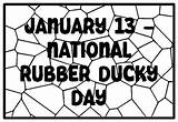 JANUARY 13  NATIONAL RUBBER DUCKY DAY January Coloring Pages By Anisha sketch template