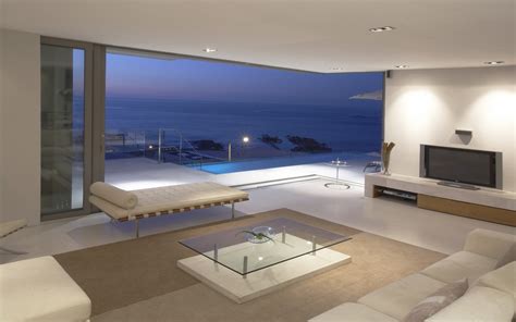 Room with a view to the sea wallpapers and images - wallpapers, pictures, photos