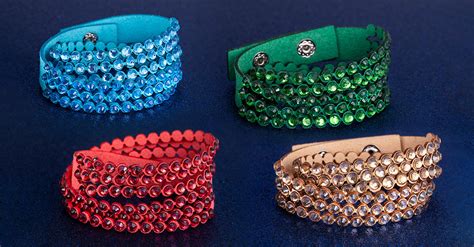 Vegan Leather Wrap Bracelet with Swarovski Crystals - 8 Colors