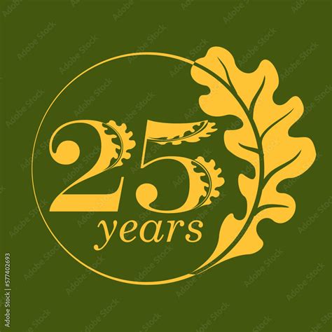 Jubilee logo of the 25th anniversary. Round emblem on the theme of the ...