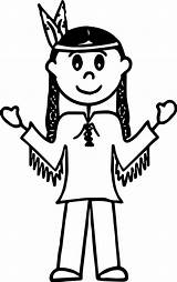 American One Girl Indian Coloring Page  Wecoloringpagecom sketch template