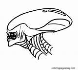 Trippy Alien Coloring Pages  For sketch template