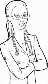 Whiteboard Drawing  Smiling Woman Doctor In Glasses With Arms C Stock sketch template