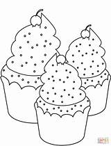 Three Cupcakes coloring Page  Free Printable Coloring Pages sketch template