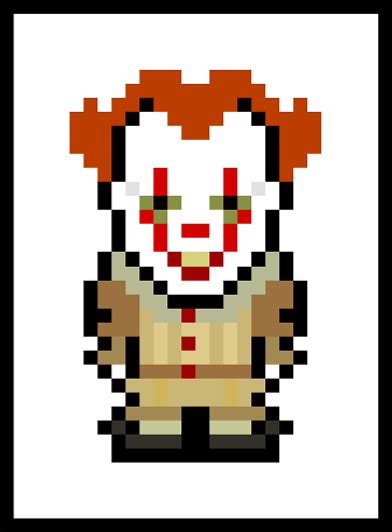 8-bit New Pennywise | Pixel art, Pixel design, Pixel