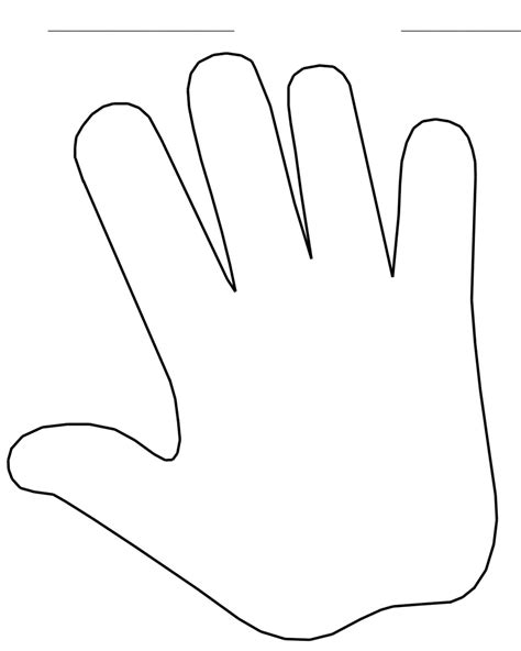 Hand Template For Kids - Printable Coloring Pages