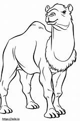Bactrian Camel Friendly coloring Page sketch template