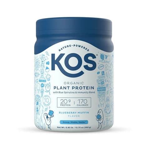 KOS Vegan Protein Powder, Blueberry Muffin Flavor, 10 Servings ...