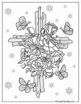 Coloring Pages Of Crosses With Flowers sketch template