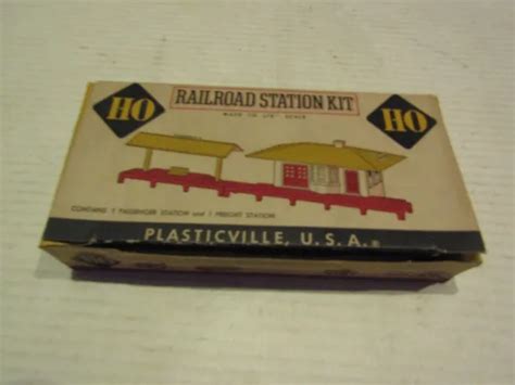 VINTAGE MODEL KIT Building Railroad Train Ho Scale Plasticville Station Kit $9.87 - PicClick