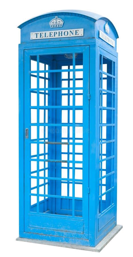Antique Blue Telephone Box Isolate Stock Image - Image of england, phone: 115993379