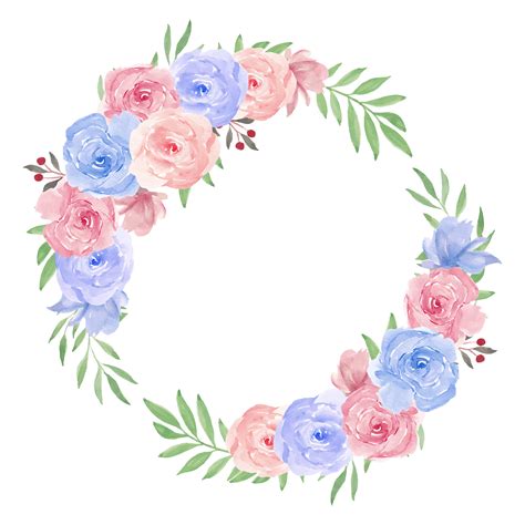 Watercolor Flower Wreath for Decoration 1211721 Vector Art at Vecteezy