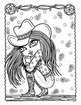5 Cowgirl Digital Download Coloring Pages Digi Stamps  Etsy sketch template