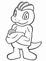 Coloring Machamp Machop Paradijs Machoke Kleurplaat Kleurplaten  sketch template