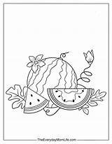 Watermelon Coloring Pages For Kids Free PDF sketch template