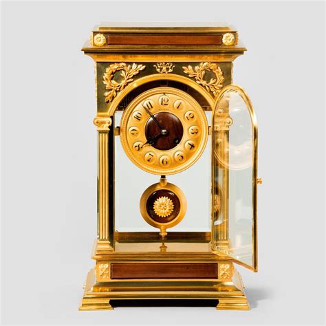 Unusual and Superb Quality Rectangular, Four-Glass Ormolu Mantel Clock ...