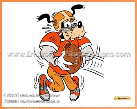 Goofy Catching Football - Disney Football - Sports Disney Character Designs in 4 sizes ...