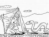 Moses Snake Stake Coloring Page 2 sketch template