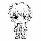 The Little Boy With Blue Coat And Short Hair In An Anime Style  sketch template
