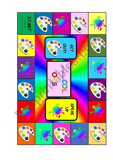 Color Idioms Board Game - ESL worksheet by EstherLee76