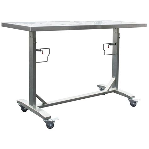 Sportsman 62 in. Stainless Steel Adjustable Work Table with Casters 803556 - The Home Depot ...