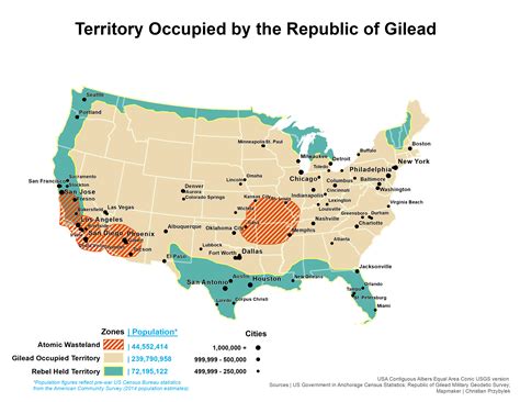 I made a map of Gilead, from The Handmaid's Tale and used Census Bureau data to approximate ...