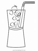 Fresh Cocktail Drink Coloring Page For Kids  Free Drinks Printable sketch template