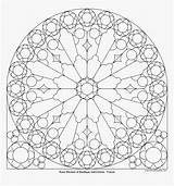 Rose Mandala Picture To Color Stained Glass Window  sketch template