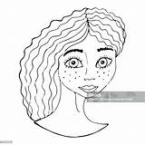 Portrait Of A Beautiful Girl For Coloring Stock Illustration  Download sketch template