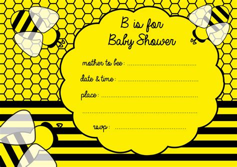 FREE Bumble Bee Baby Shower Invitation