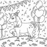 Party Of Unicorn coloring Page  Download Print Or Color Online For Free sketch template