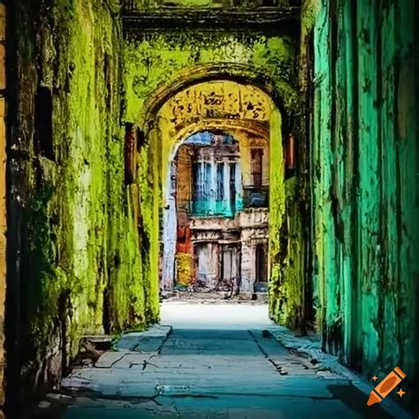 Havana street seen through a wooden door on Craiyon
