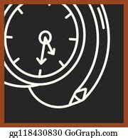 52 Classroom Board With Drawing Of Clock And Pencil Clip Art | Royalty Free - GoGraph